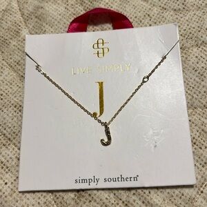 Simply Southern Initial “J” Necklace NWT